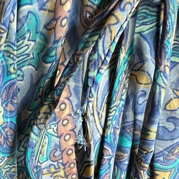 House of Bohemian Blue Viscose Paisley Summer Boho Dress - Size S/M - Picture 8 of 9